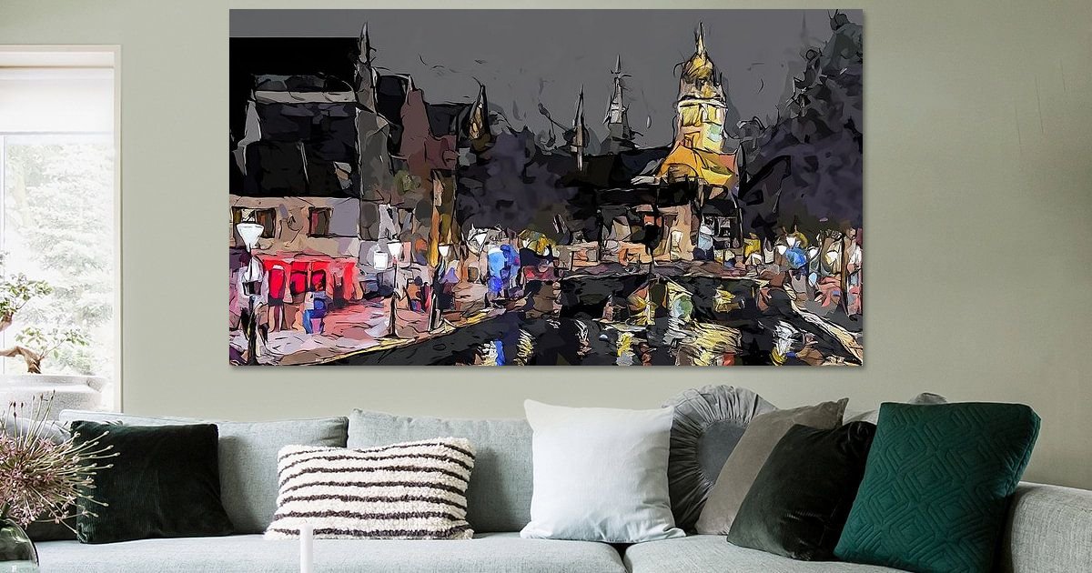 Basiliek van de Heilige Nicolaas en De Wallen Schilderij van Anton de